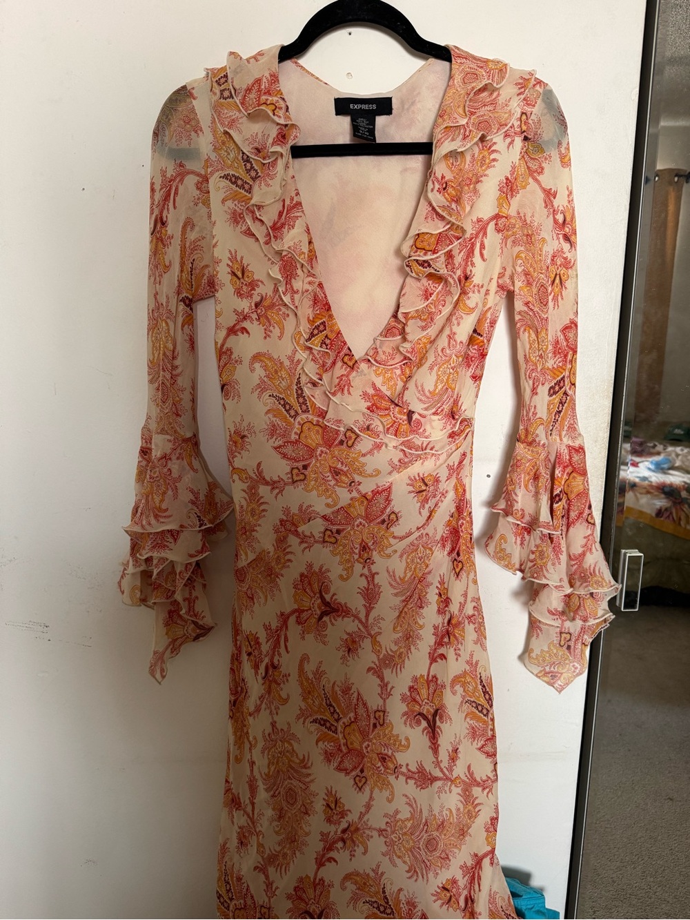 Express Women's Floral Ruffle Dress